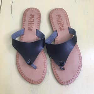 Target Black Faux Leather Thong Sandals
